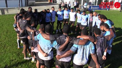Rugby: le chant des joueurs fidjiens à Vannes