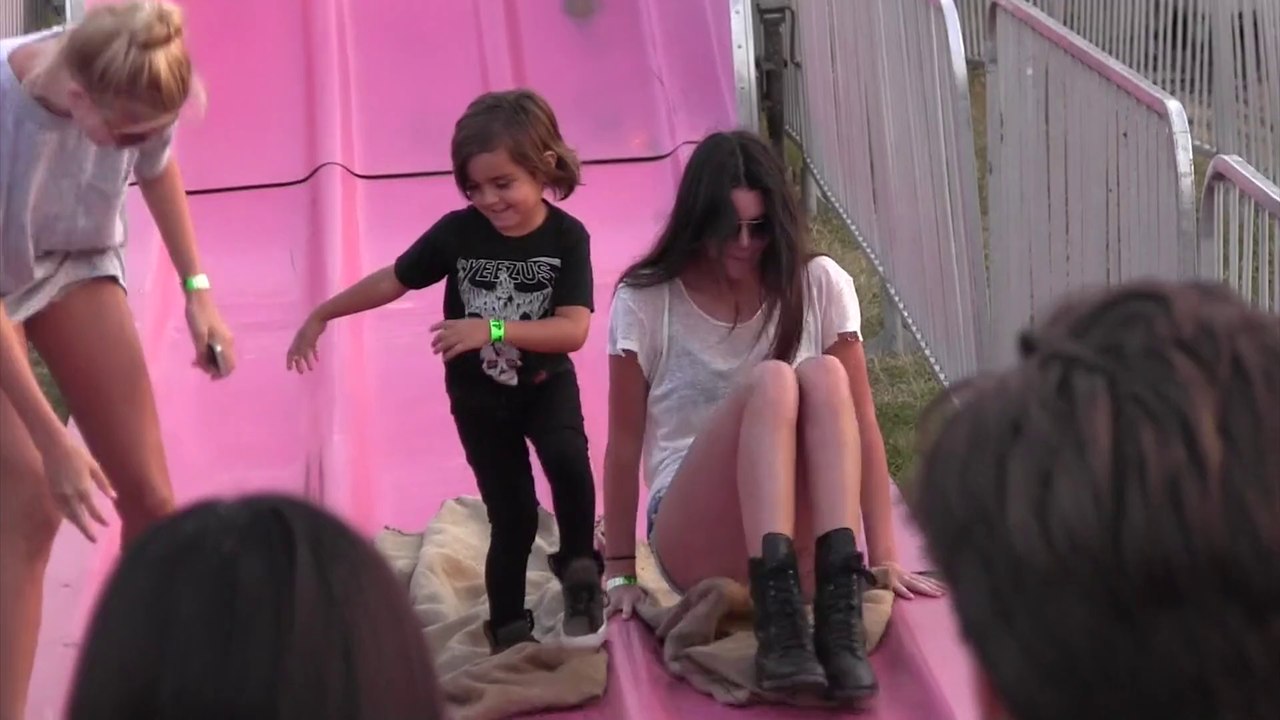 Kendall Jenner & Hailey Baldwin go down carnival slide in The Hamptons