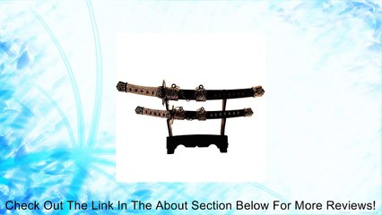 Table Top Mini Twin Japanese Samurai Sword Letter Openers, 8.5-Inch with Stand Review