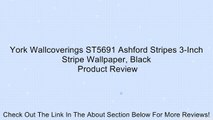 York Wallcoverings ST5691 Ashford Stripes 3-Inch Stripe Wallpaper, Black Review