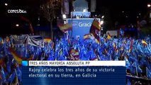 Rajoy celebra el tercer aniversario de su victoria electoral en su Galicia natal