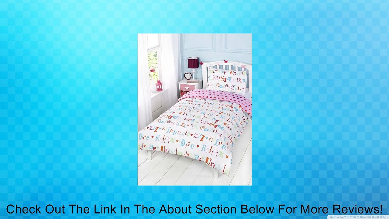 GIRLS TWIN WHITE PINK RELAXING REVERSIBLE HEARTS COTTON DUVET SET QUILT COVER Review