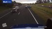 Shocking footage of car swerving out of control on the highway