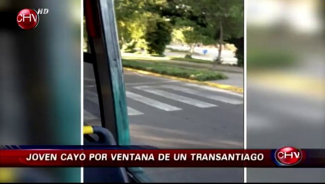 Joven salió expulsado hacia la calle por la ventana de un bus del Transantiago - CHV Noticias