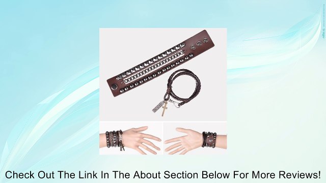 Punk Multi-layer Faux Leather Cuff Bracelet Wristband for Men Review