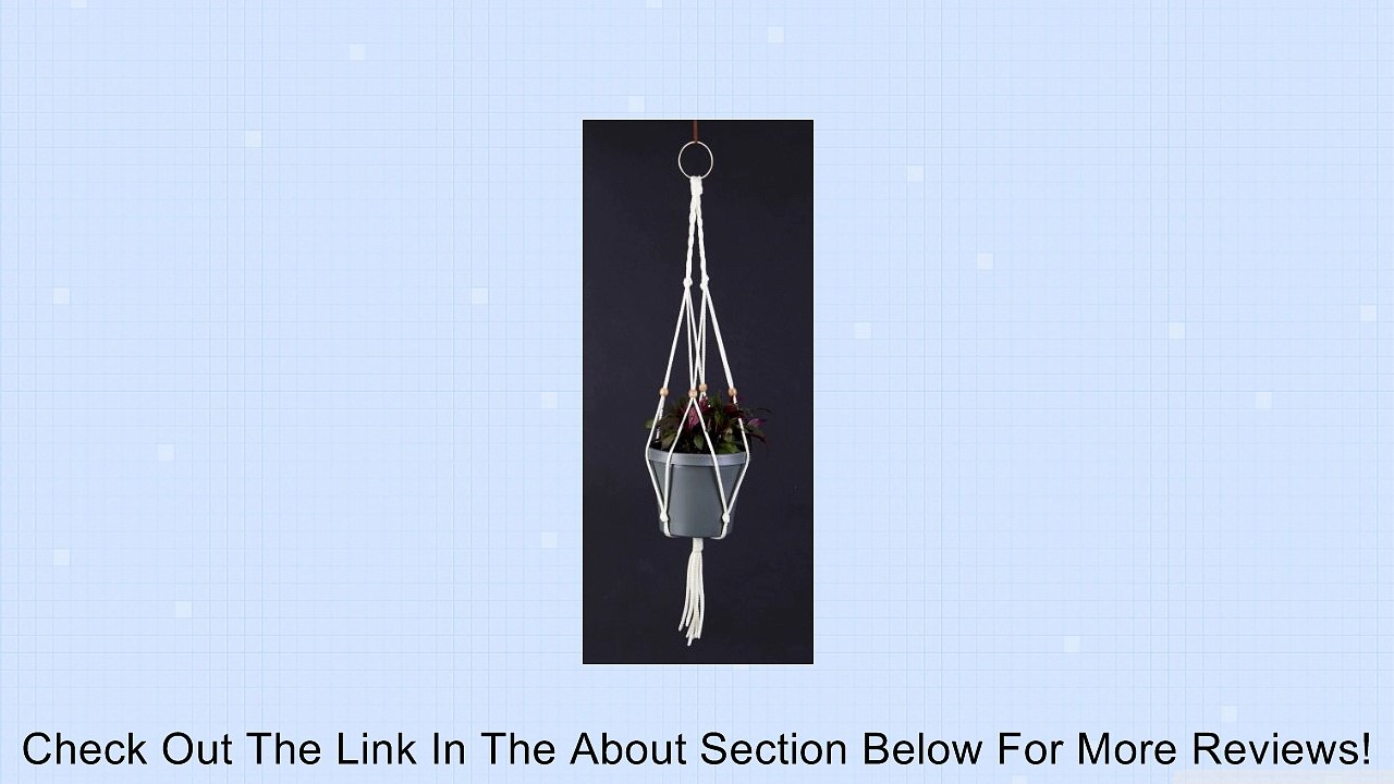 Macrame Plant Hanger Ivory, New, Hand Made,with 16mm Wood Beads, 38-40 Inches Review