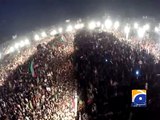 Aerial view of PTI rally-Geo Reports-23 Nov 2014