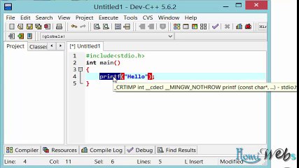 C-Language in Urdu & Hindi - 4. Basic Hello word | HomiWebs.com