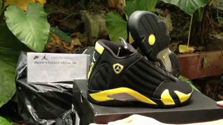 Super Max Perfect Nike Air Jordan 14 Mens Shoes Black Yellow Shoes AT SPORTSYY.RU