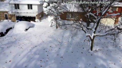 Incredible aerial footage shows snow blanketing Buffalo