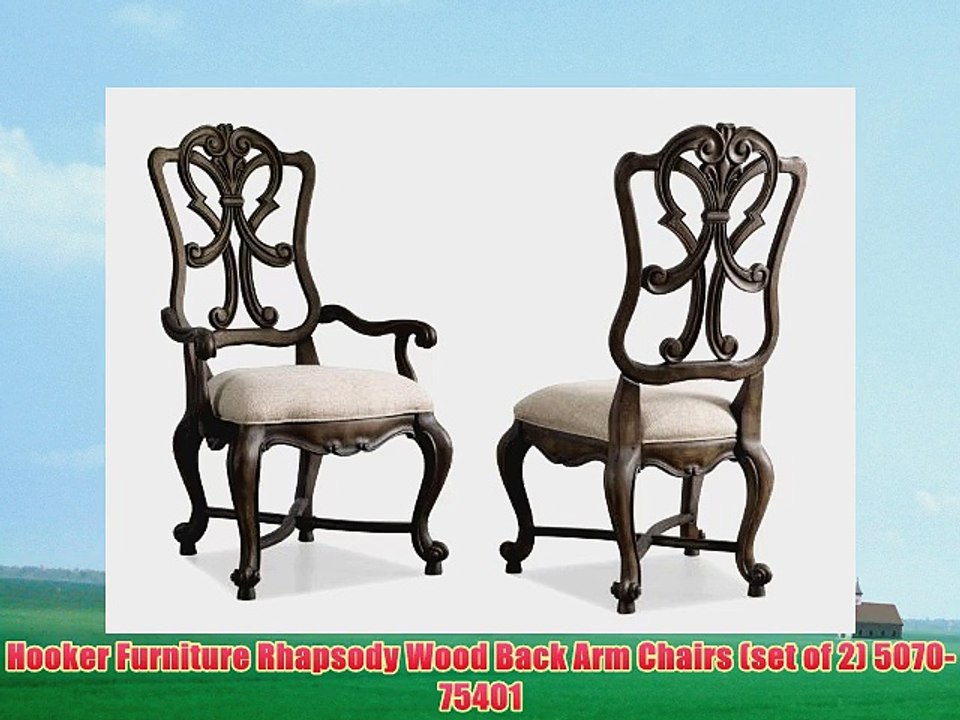 Hooker Furniture Rhapsody Wood Back Arm Chairs set of 2 507075401
