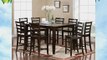 9 PC Square Counter Height Dining Room Table 8 Chairs In Cappuccino