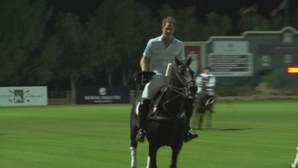 Prince Harry back on polo field for charity match