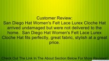 San Diego Hat Women's Felt Lace Lurex Cloche Hat, Black, One-Size Review