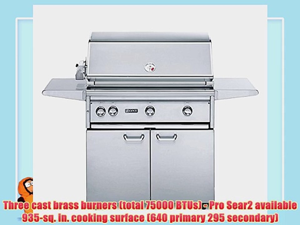 Lynx L36PSFR2NG Natural Gas GrillOn Cart with Pro Sear Burner and Rotisserie 36Inch