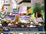 Ecuador: se registra baja participación en marcha sindical opositora