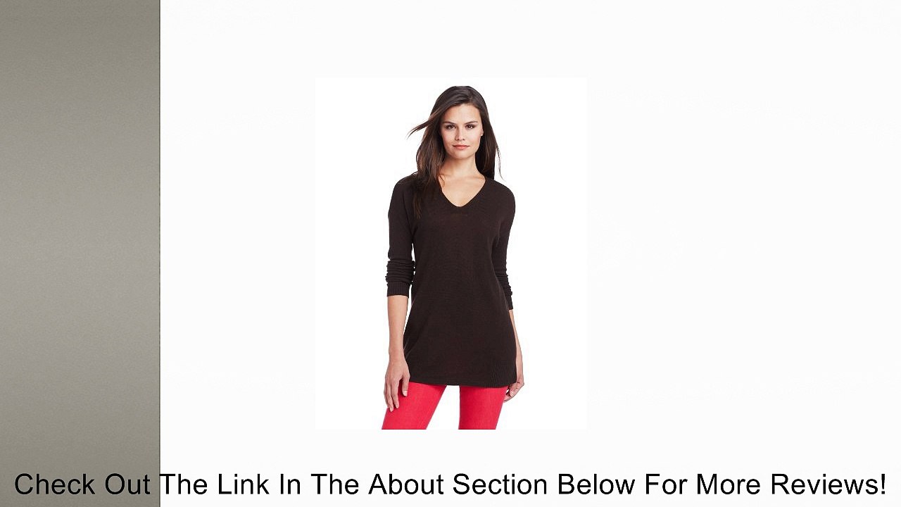 Christopher Fischer Women's Solid V-Neck Tunic Sweater, Chocolate, X-Small Review