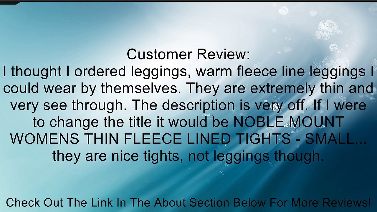 Noble Mount Women's Fleece Lined Footless Tights Review