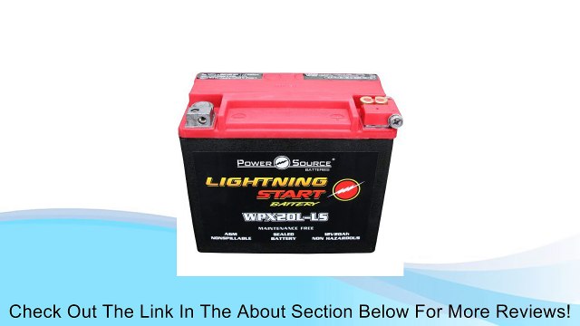 YTX20HL-BS, YTX20HL, YTX20L-BS, YTX20L, GYZ20HL, 4011496 Replacement Battery 500cca Ultra High Performance Lightning Start WPX20L-LS Sealed AGM for Motorcycle, ATV, Jet Ski, Snowmobile, Side x Side, Honda, Yamaha, Kawasaki, Ski-Doo, Pure Polaris, Can-Am,