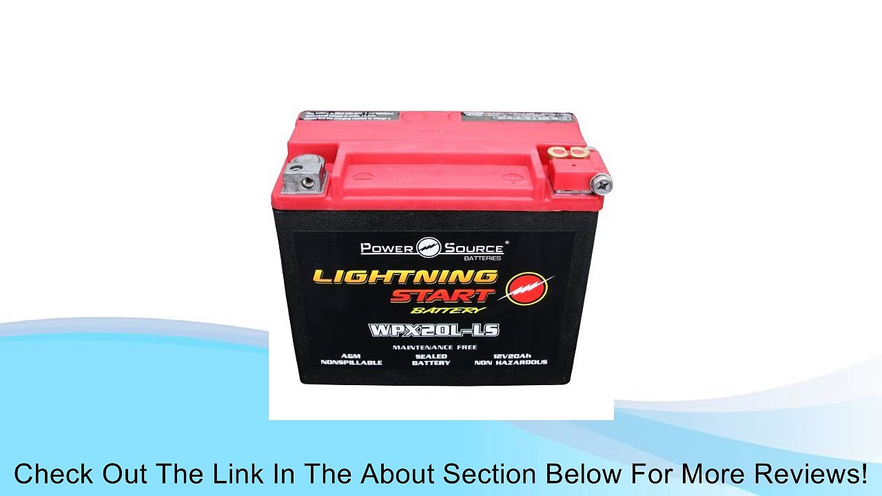 YTX20HL-BS, YTX20HL, YTX20L-BS, YTX20L, GYZ20HL, 4011496 Replacement Battery 500cca Ultra High Performance Lightning Start WPX20L-LS Sealed AGM for Motorcycle, ATV, Jet Ski, Snowmobile, Side x Side, Honda, Yamaha, Kawasaki, Ski-Doo, Pure Polaris, Can-Am,