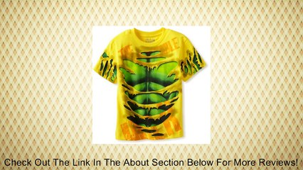 Marvel Boys Hulk Ripped Short Sleeve Tee, Lemon, 8 Review