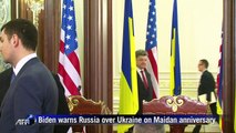 Biden warns Russia over Ukraine on Maidan anniversary