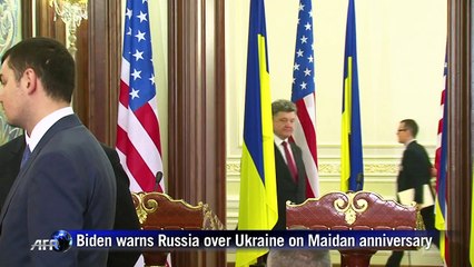 Biden warns Russia over Ukraine on Maidan anniversary