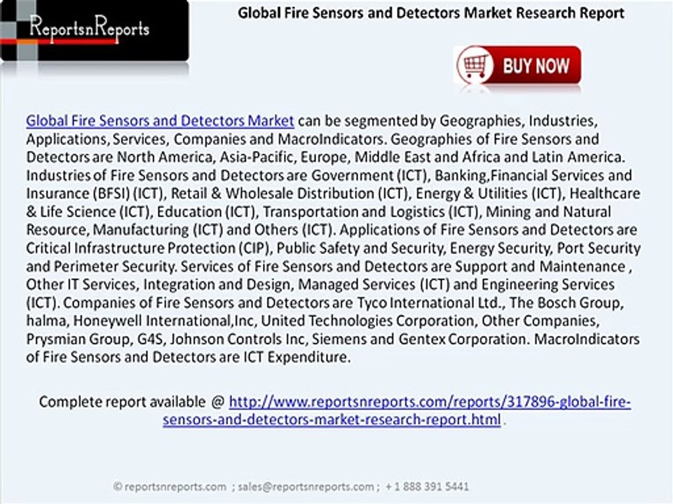 Global Fire Sensors and Detectors Market Forecasts and Competitive Analysis