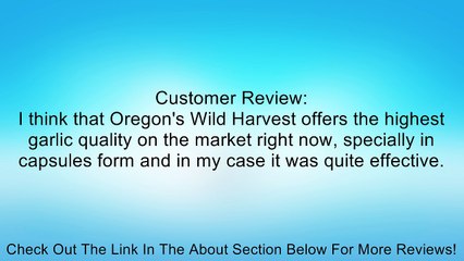 Oregon's Wild Harvest. Garlic. 90 Ct. (2 Pack) Review