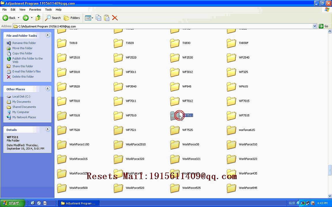 RESET EPSON Resets WF7511 Adjustment Program resetter