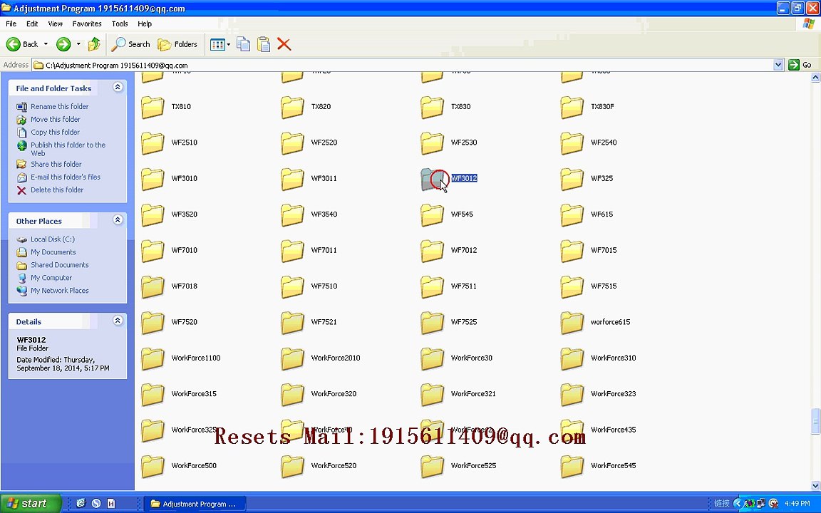RESET EPSON Resets WF3012 Adjustment Program resetter