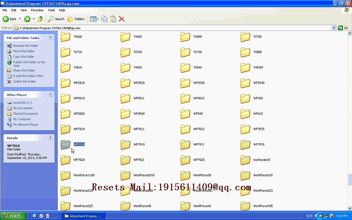 RESET EPSON Resets WF7018 Adjustment Program resetter