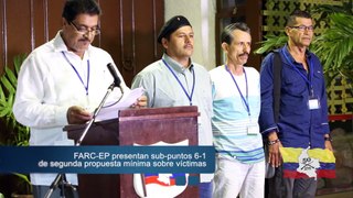 2014,  Octubre  26,  FARC-EP presentan sub-puntos 6-10 de segunda propuesta mínima sobre víctimas