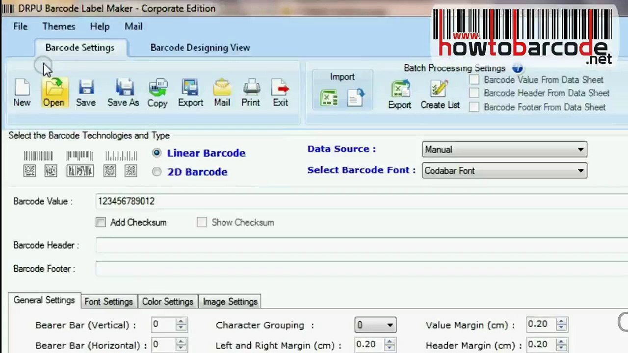 How do print QR code barcode font