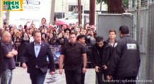 One Direction's Zayn and Liam Wave To Fans Outside  Jimmy Kimmel Live