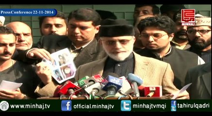 Dr Tahir ul Qadri Reiterates demand for new JIT - 22 Nov 2014