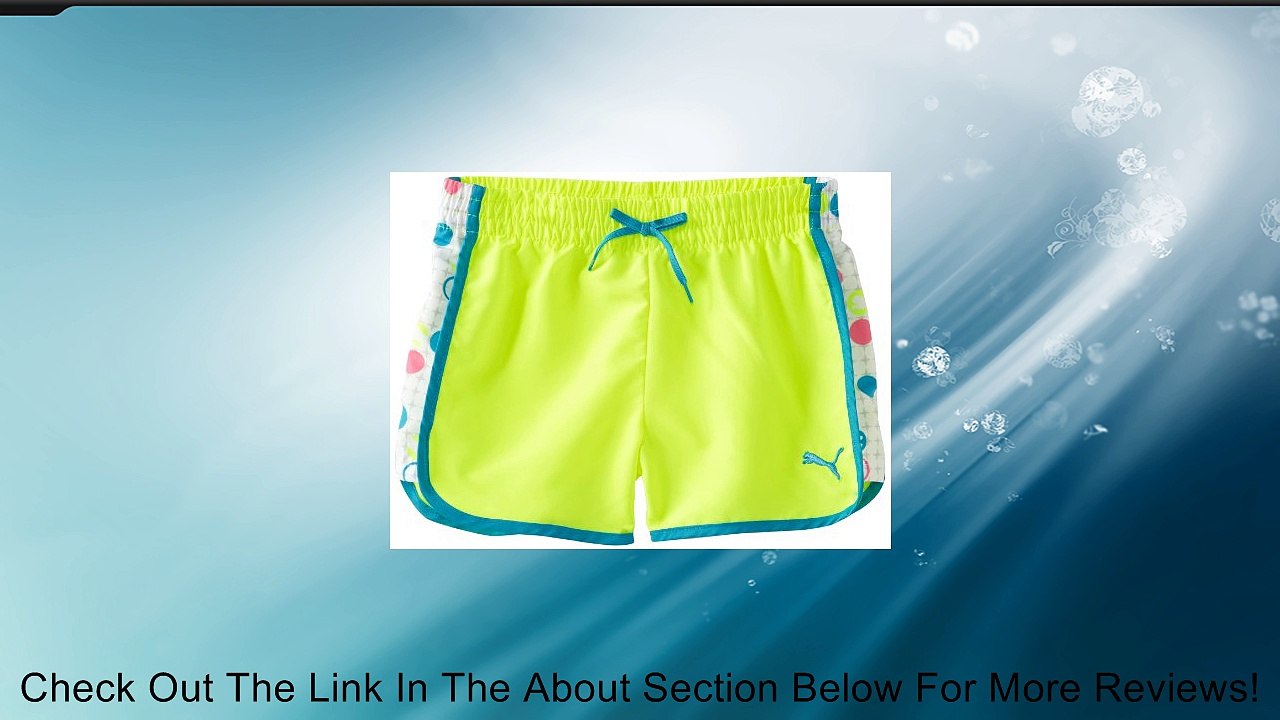 PUMA Big Girls' Dot Print Inset Short, Yellow, Small Review