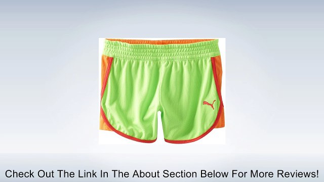 PUMA Big Girls' Criss Cross Short, Green Gecko, Small Review