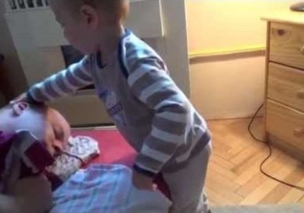 Little Boy Creatively Wakes Up His Father