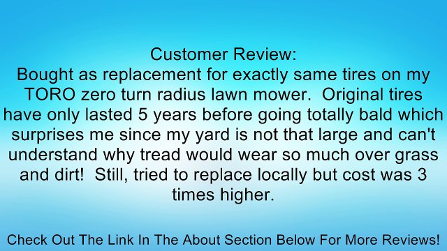 18 x 7.50 - 8, 2-Ply Dimpled Turf Tire Review