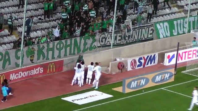 Οι πανηγυρισμοί στο δεύτερο γκολ της Ομόνοιας