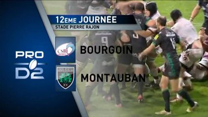 PRO D2 - Bourgoin - Montauban : 14 - 20 - J12 – Saison 2014-2015