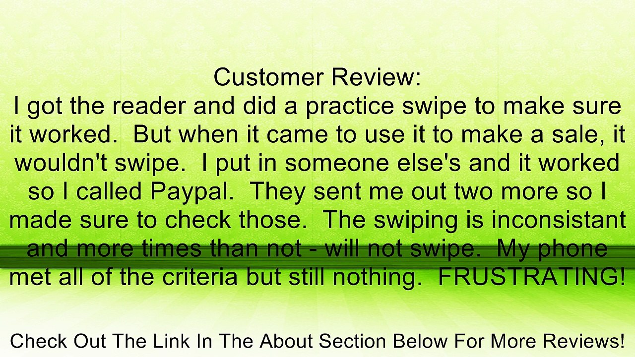 PayPal Here Mobile Credit Card Reader (No Rebate) Review
