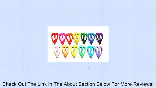 24 Pcs Cute Heart Hair Snap Clip for Toddler Baby 30 Mm ( Mix Bright & Pastel Color) Review
