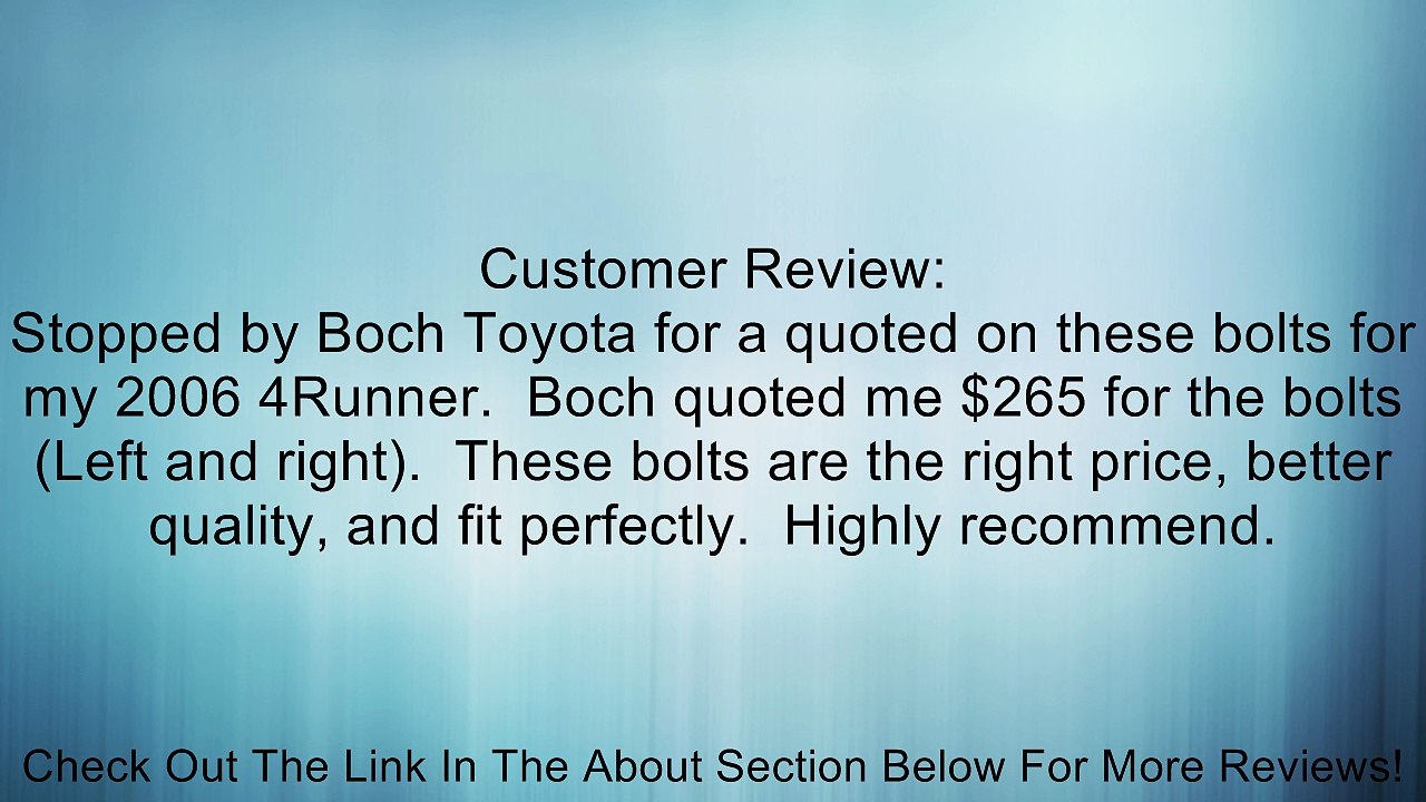 SPC 25435 Front Camber/Caster Cam Bolt Kit Toyota 4Runner 2003-2009 Review