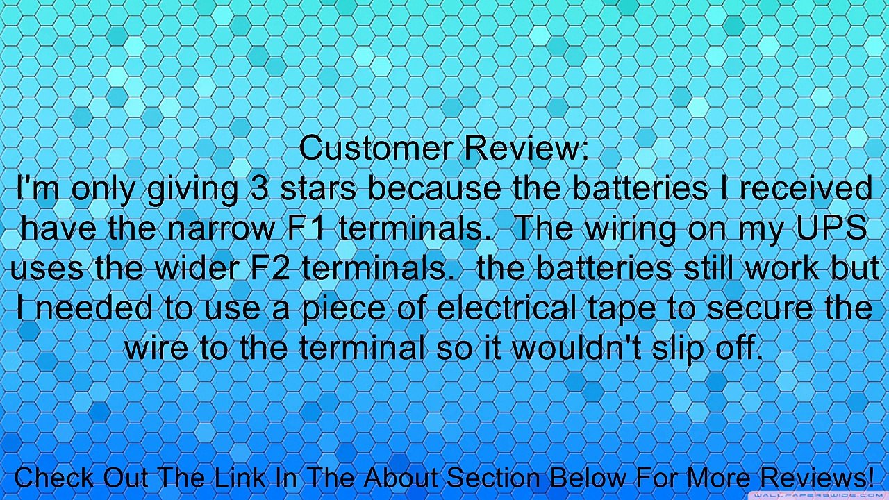 12V 8Ah APC Smart-UPS SC 1500VA 12V-2U Rackmount-Tower, SC1500 UPS Battery - 4 Pack Review