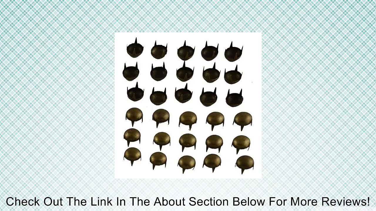 100PCS 9MM Round Dome Metal Studs Spots Rivets Nailheads Fastners,Silver Color Review