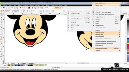 Curso de Corel Draw X6 - Aula 59 - Desenho Livre Mickey Mouse Parte 3
