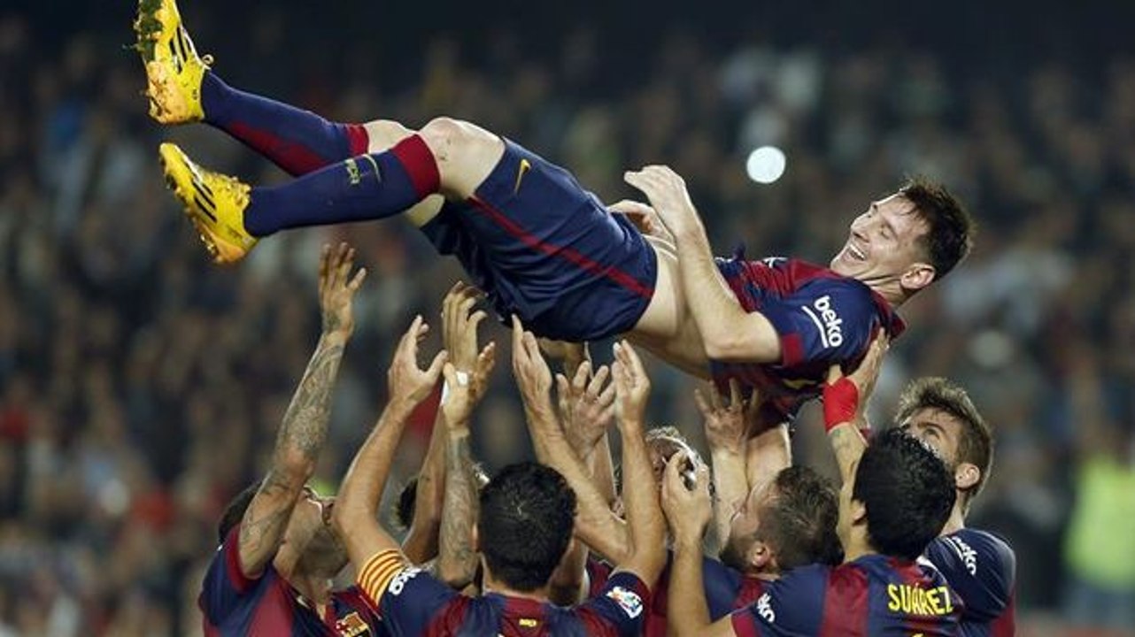 Homenaje a Messi en el videomarcador del Camp Nou