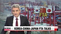 Korea, China, Japan to resume trilateral FTA negotiations